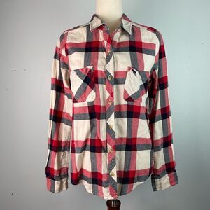 Abercrombie & Fitch Plaid Flannel Button Down Shirt Size M EUC